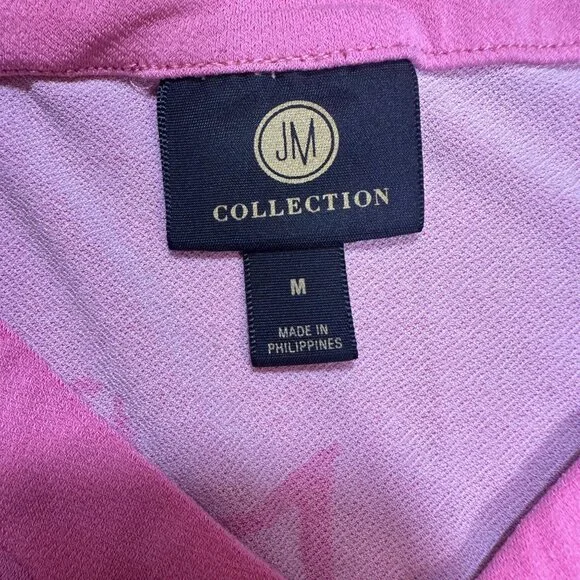 JM Collection Short sleeve Tunic Top with Cut Out Neckline Color Pink Size M - Picture 2 of 5